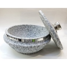 #5RYB2009; Stone pot w. lid 20x9cm..