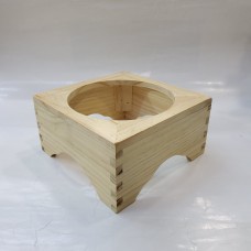 #6MFJ1675; Wooden stone bowl stand 16x7...