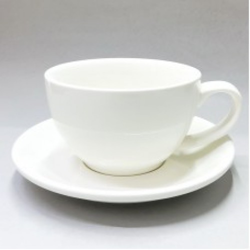 #EG350-WT; Coffee cup + saucer 350ml #E /WT