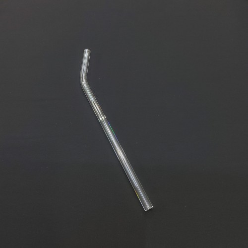 #GWXG8-CL;  Glass straw bent 19.5cm CL