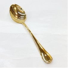 #1010201-DS-G;  S/S dessert spoon Golden..