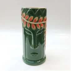 #AB0120; Ceramic tiki cup 425ml..