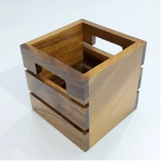 #AC1212K; Acacia wood organizer 12x12cm..