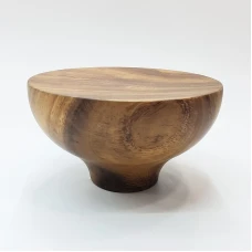 #AC155W; Wooden pedestal bowl 15.5cm  ..