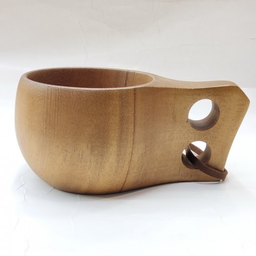 #AC1585-C; Acacia wood cup 150ml #C 2 holes