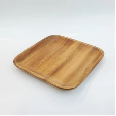 #AC165S; Acacia wood plate 16.5x16.5cm..