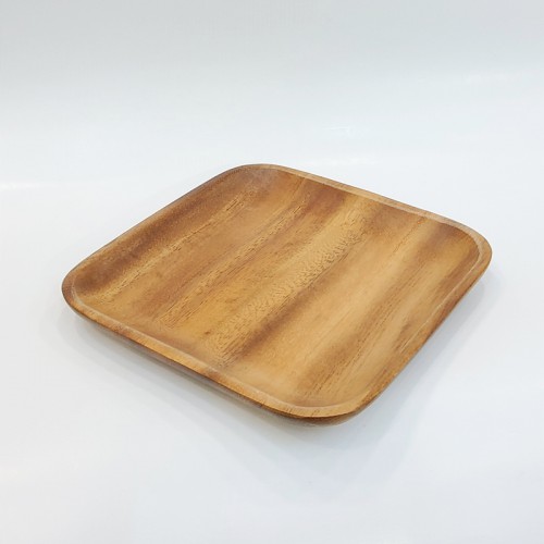 #AC165S; Acacia wood plate 16.5x16.5cm