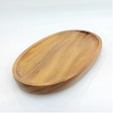 #AC2012; Acacia wood oval plate 20x12cm..