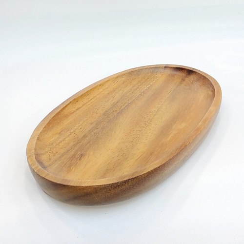 #AC2012; Acacia wood oval plate 20x12cm