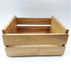 #AC2324K; Acacia wood crate 23x24cm..