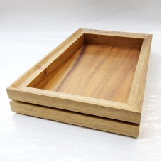 #AC265163KS; Acacia wood tray 26.5x16.3x..