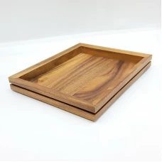 #AC325265KS;  Acacia flow tray 32.5x26.5x4cm