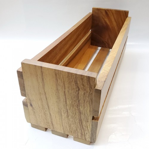 #AC3411K;  Acacia wood crate 34x11cm