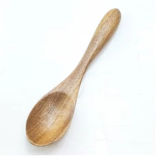 #AC6139Y; Acacia wood spoon 12.8cm..