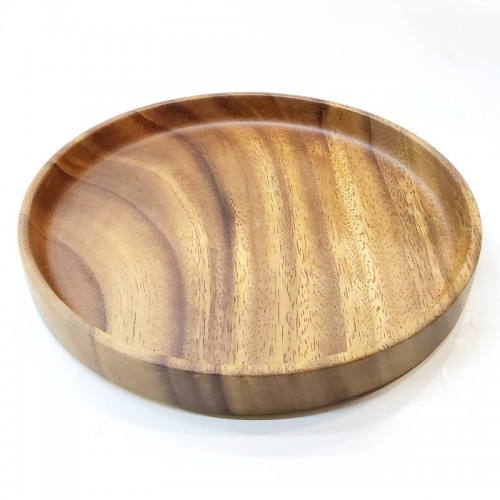 #AC8P; Acacia wood round plate 8" 