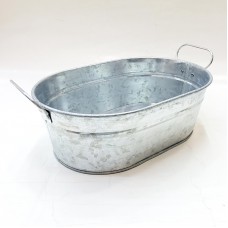 #B178-O; Metal bucket oval 22.5cm Vintag..