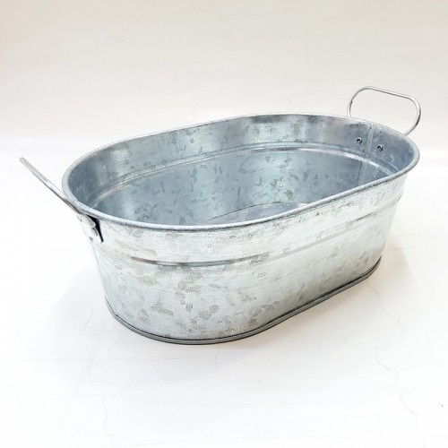 #B178-O; Metal bucket oval 22.5cm Vintage 