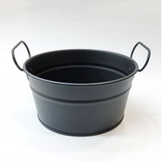 #B232-BK; Metal bucket round 15cm black..