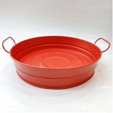 #B259-R; Metal bucket 22x5cm RD Red..