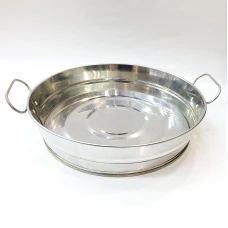 #B259-SS; Metal bucket 22x5cm RD silver..