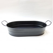 #B267-BK; Metal bucket 24x15x5cm oval Bl..