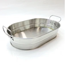 #B267-SS; Metal bucket 24x15x5cm Oval Si..