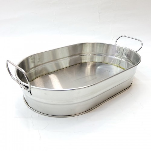 #B267-SS; Metal bucket 24x15x5cm Oval Silver