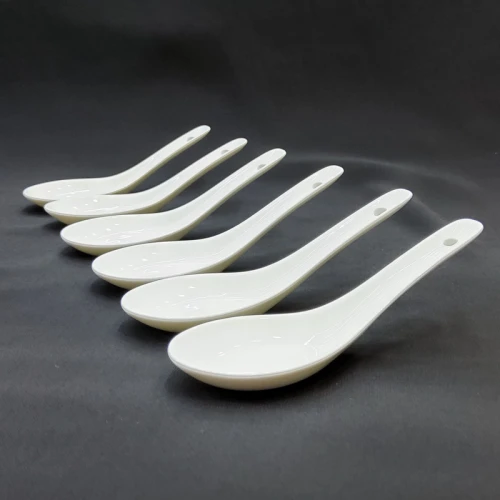 #BS1;  Ceramic white spoon 1x6