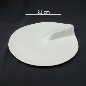 #BS1652-WT; Ceramic edge plate 8.75" #WT