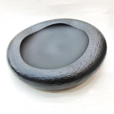 #BS1799-BK; Ceramic rock bowl 12.25"..