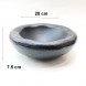 #BS1805-BK; Ceramic rock bowl 8" #BK