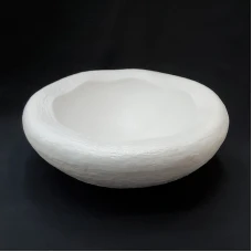 #BS1805-WT; Ceramic rock bowl 8" #W..