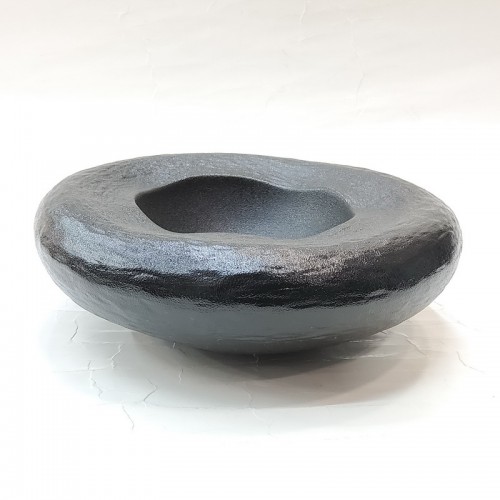 #BS1812-BK; Ceramic rock bowl 7" #BK  