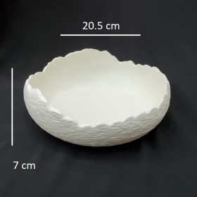 #BS1829-WT; Ceramic nesting bowl 8" #WT   