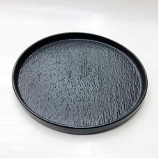 #BS5057-BK; Ceramic flat round plate 23c..