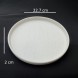 #BS5057-WT; Ceramic flat round plate 23cm