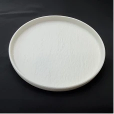 #BS5057-WT; Ceramic flat round plate 23c..