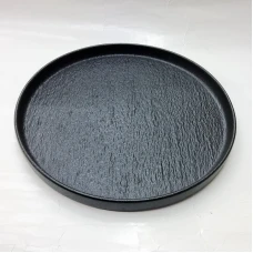 #BS5064-BK; Ceramic flat round plate 27c..