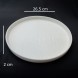 #BS5064-WT; Ceramic flat round plate 27cm