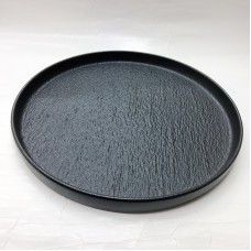 #BS5071-BK; Ceramic flat round plate 30c..