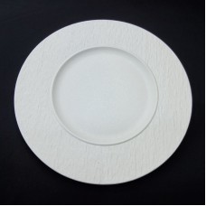 #BS5088-WT; Ceramic rd. dinner plate 27c..