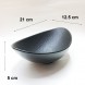 #BS5286-BK; Ceramic moon shape bowl 21.5cm