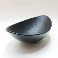 #BS5286-BK; Ceramic moon shape bowl 21.5..