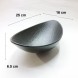 #BS5293-BK; Ceramic moon shape bowl 25.5cm