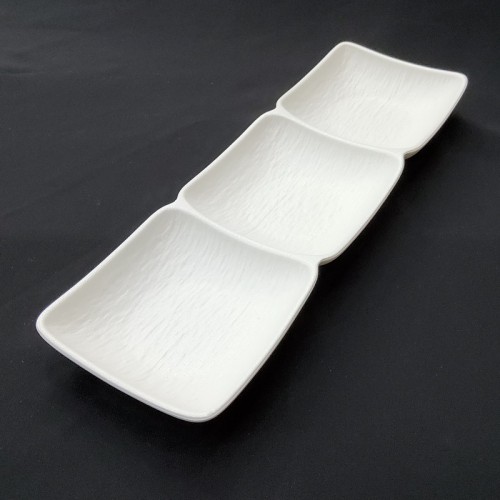 #BS5361-WT; Ceramic sauce dish 1x3 - RC/WT