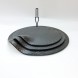 #BS8843-BK; Ceramic rd. 23cm slate shape - BK