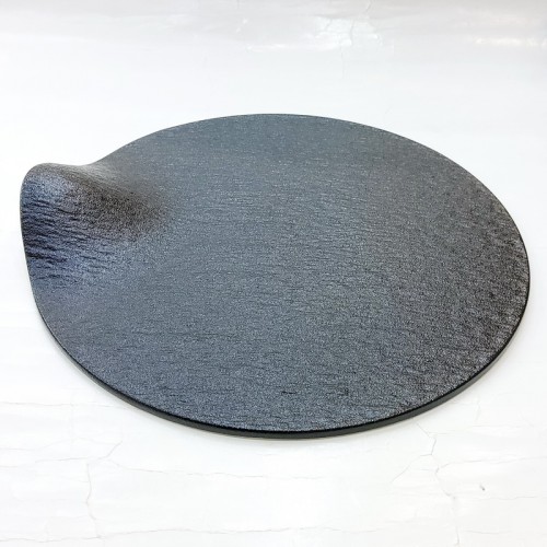 #BS8850-BK; Ceramic rd. 28cm slate shape - BK