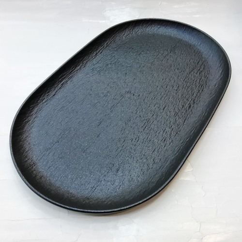 #BS8881-BK; Ceramic Platter 38.5x23.5cm - BK