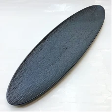 #BS9000-BK; Ceramic oval plate 49cm - BK..