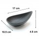 #BS9079-BK; Ceramic oval bowl 17cm - BK